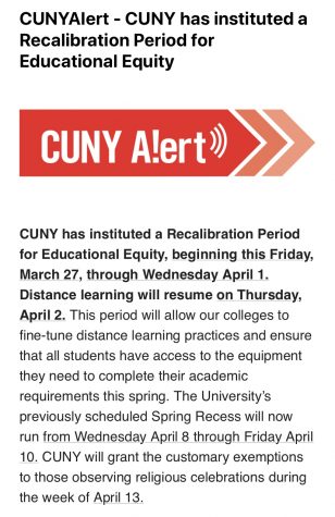 CUNY called for a Recalibration Period for Educational Equity