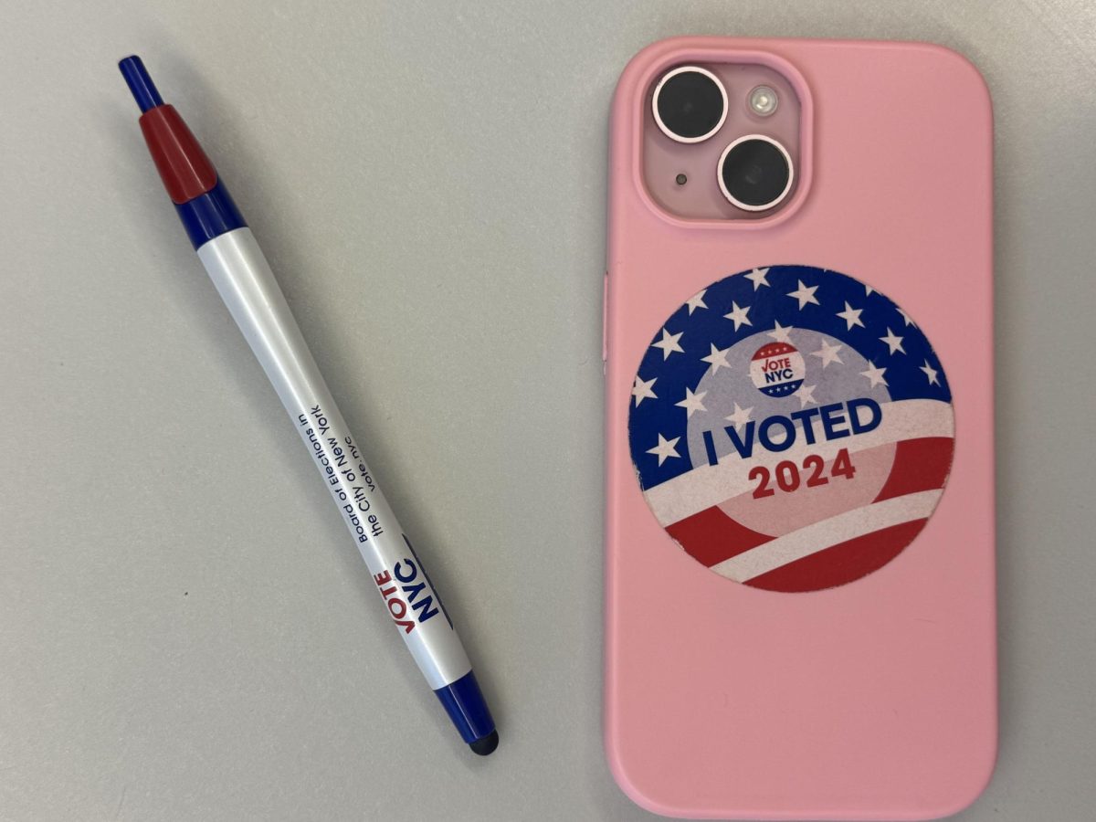 "I Voted 2024" pen and sticker from poll site.